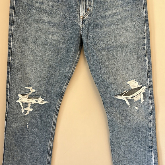 NWT Aritzia AGOLDE Mia Ripped Mid Rise Straight Leg Denim in Rule size 29 - Picture 6 of 11